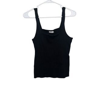 Avec Les Filles Blouse Women's XXL Black Knit Sleeveless Sweater Tank Top